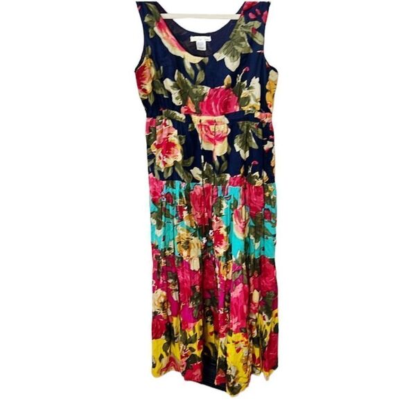 Vasna Desire Boho Floral Tiered Maxi Dress Small - Picture 2 of 9
